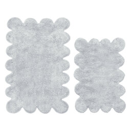 Two Piece Scalloped Bath Mat Set