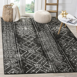 Pateley Bohemian Power Loom Black/Silver Rug