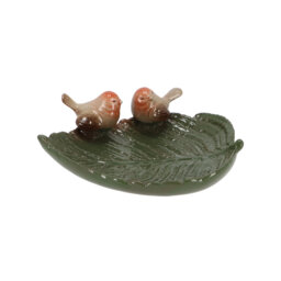 Bird Bath Robins on Leaf