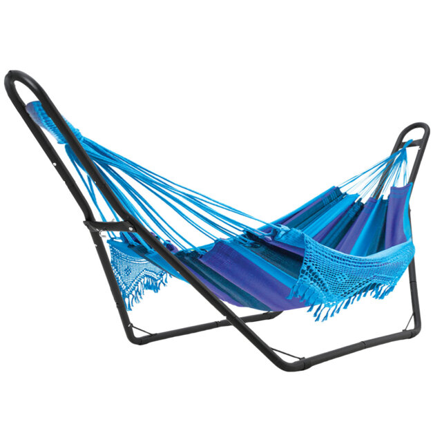 Small Double Bar Hammock Stand – Heavy Duty Steel, Adjustable, Portable, Fits 9-14ft Hammocks, Outdoor/Indoor, Includes Chain & Bag, Onesize, Small do
