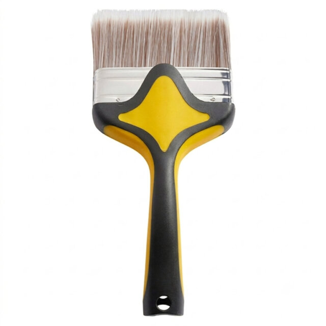 Exterior Masonry 120mm Angled Paint Brush with Comfort Grip - Yellow
