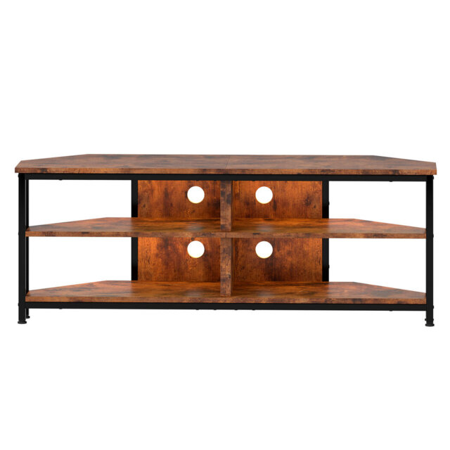 "Wooden TV Cabinet with RGB LED Light 120cm TV Stand Storage Unit Max 55"""