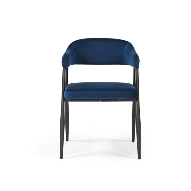 Chelsea Set of 2 Upholstered Dining Chairs with Black Metal Frame