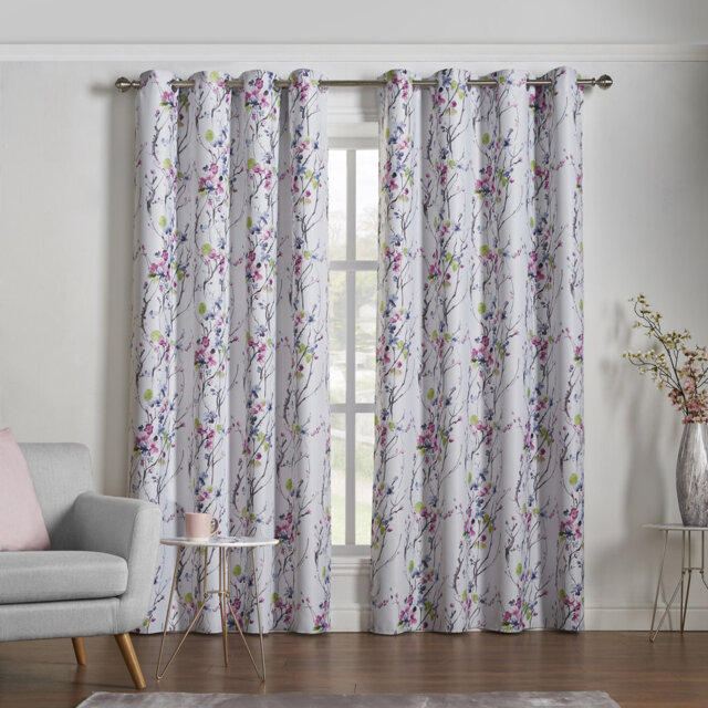 Lauryn Sakura Eyelet Room Darkening Curtains