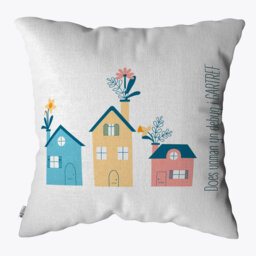 Floral White Square Cushion Cover