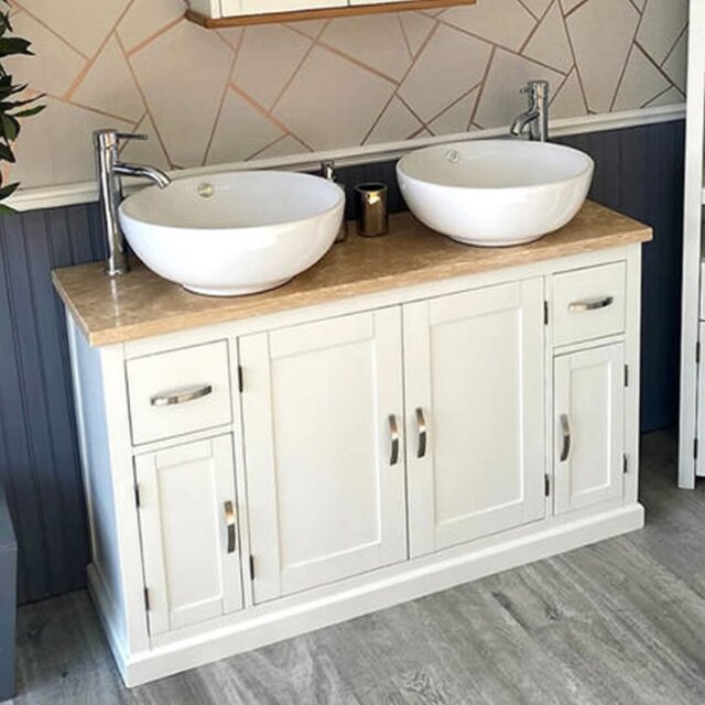 Arbogast 1230mm Double Bathroom Vanity with Vessel Ceramic Basin
