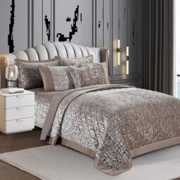 Velvet Bedspread with Pillow Shams Included