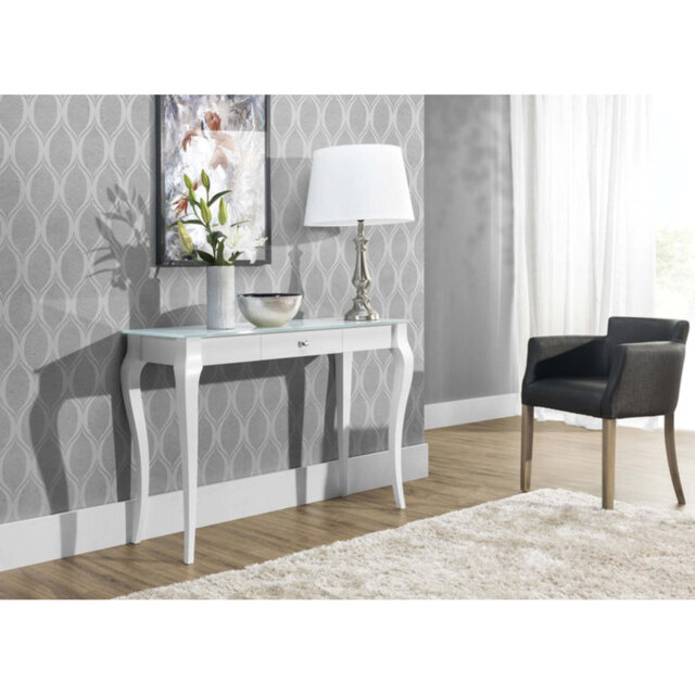 Izatt 110cm Glass Top Console Table