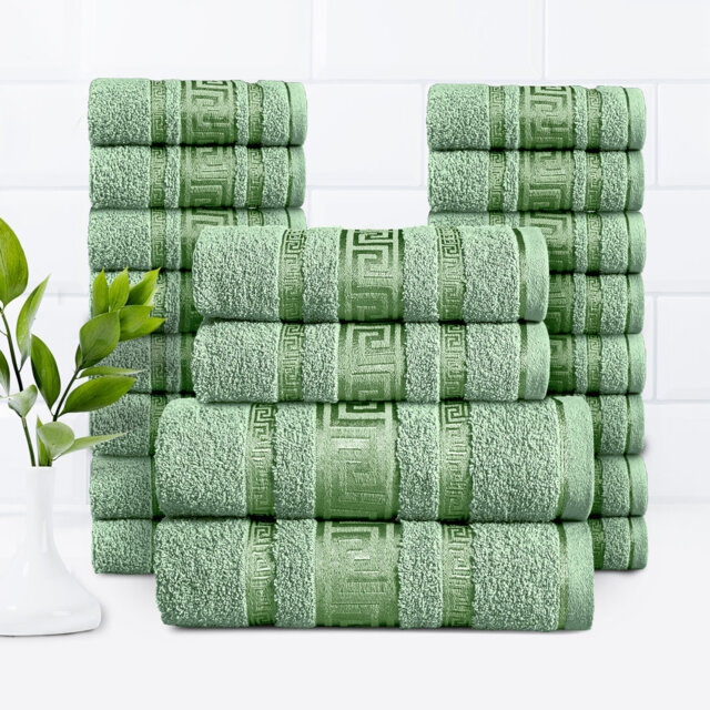 20-Piece Luxury Cotton Towel Set - Soft, Cosy Family Bale Set with 2 Bath, 2 Hand, 16 Face Towels for Ultimate Comfort
