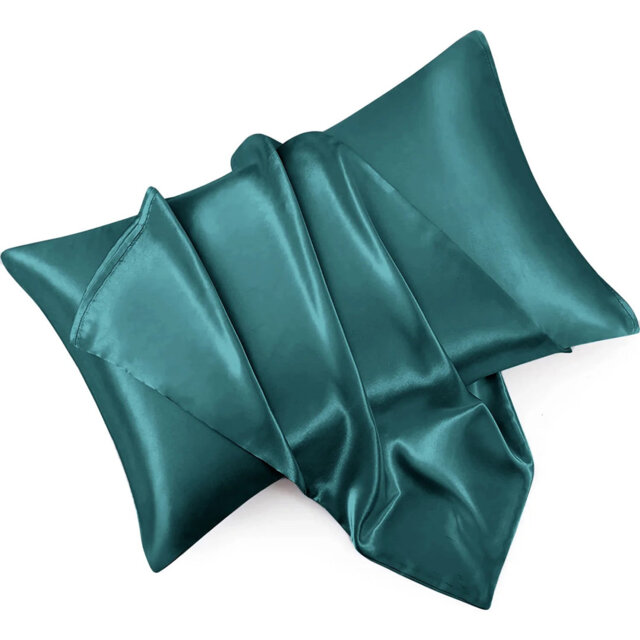 Durable Satin Silk-Feel Pillowcases Set of 2 - Wrinkle-Free, Temperature Balancing, Machine Washable