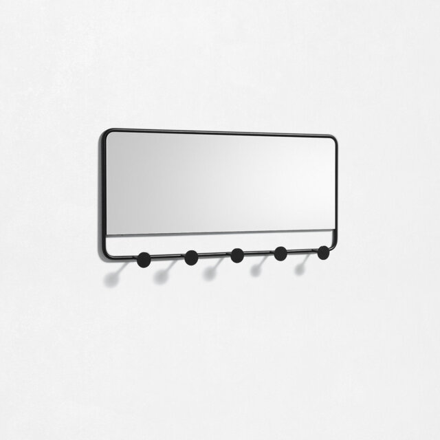 Tawney 5 - Hook Wall Mounted Coat Rack in Black