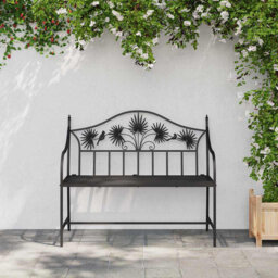 Garden Bench Black 104 X 54 X 93Cm Steel