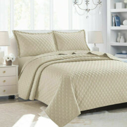 Elegant Comfort Inspiration Embossed Lightweight Bedspread Set – Soft Textured Polyester Coverlet with Pillow Shams