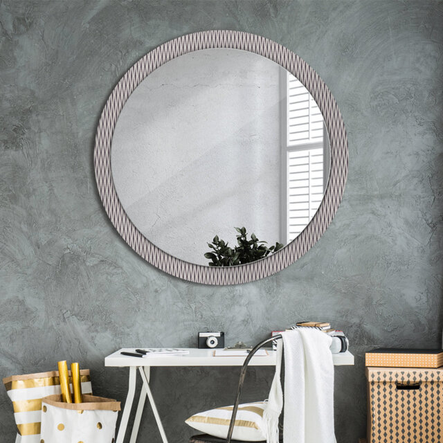 Huldar Round Glass Framed Wall Mounted Accent Mirror in Black