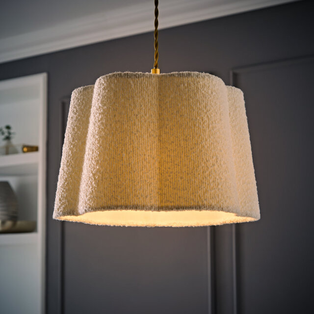 20cm H Fabric Empire Lamp Shade ( Slip-On ) in Cream