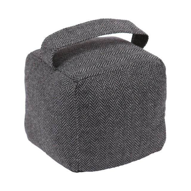 Nicola Spring - Herringbone Fabric Door Stop with Handle