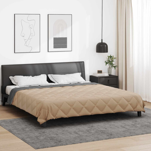 Full Year Duvet Anthracite And Taupe  Microfiber