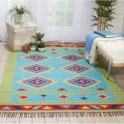 Baur Handmade Flatweave Blue/Green Rug