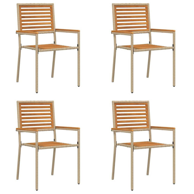 Garden Stacking Chairs 4 Pcs Brown, Black