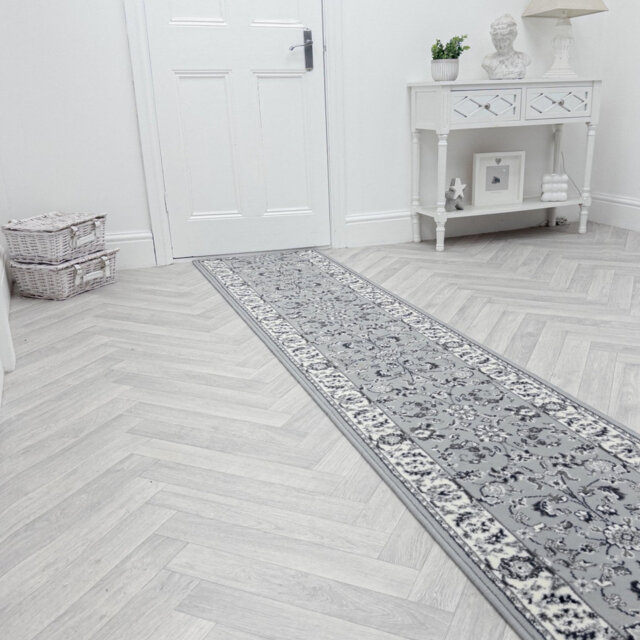 Persian Grey Hallway Runner Rug â Soft, Comfortable & Durable Carpet for Hall, Kitchen & Corridor