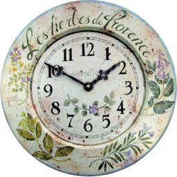 French Tin Herbes Design Wall Clock, 36cm