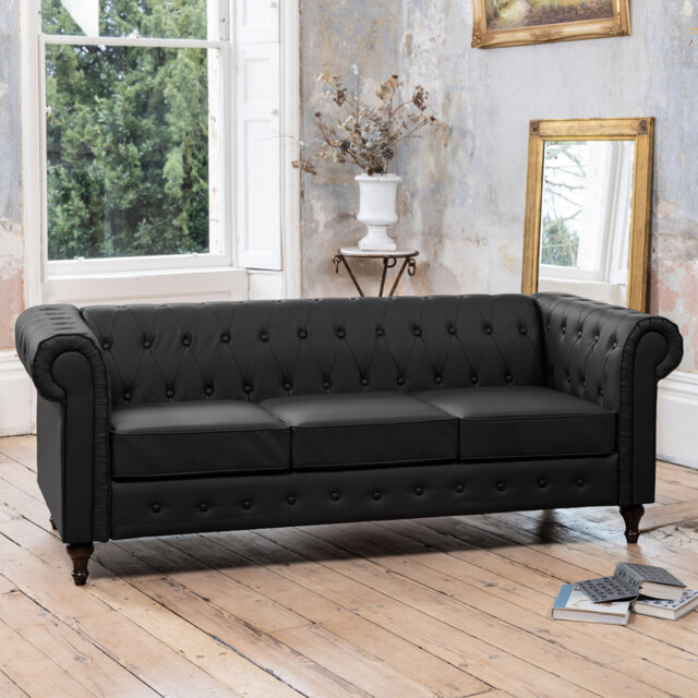 Schubert 3 Seater Faux Leather Sofa
