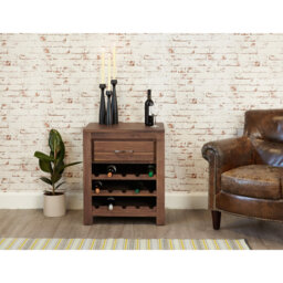 Jaterrion 15 Bottle Solid Wood Floor Wine Bottle Rack in Brown