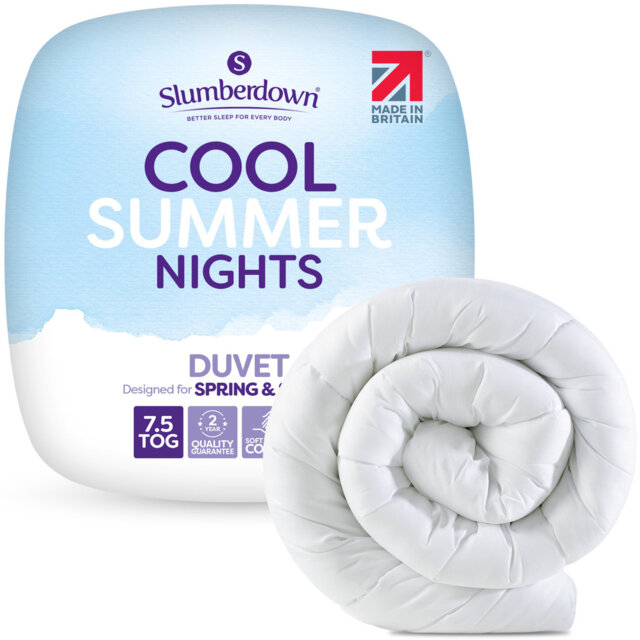 Slumberdown Cool Summer Nights Duvet 7.5 Tog Lightweight Soft Touch Cover Machine Washable
