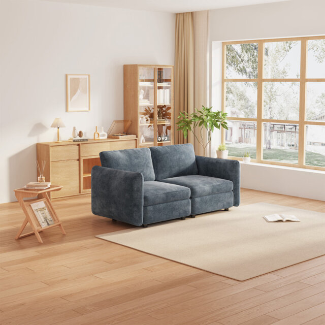 Guyii Large 2-Piece Loveseat Sofa - Modern Style with Deep Plush Cushions, Comfortable for Living Room