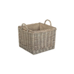 Gagrani Willow Square Lined Log Storage Basket