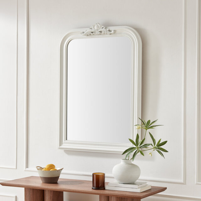 Francine Solid Wood Freestanding Overmantle Arch Mirror - Modern Regency Design