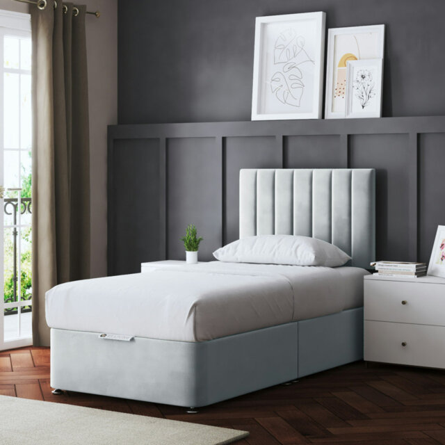 Upholstered Panel Divan Bed with Headboard