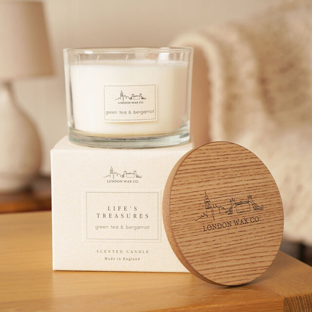 The London Wax Company Green Tea and Bergamot Lidded Candle 368g