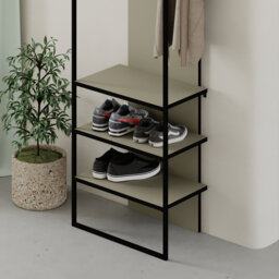Akalya Hall Stand Coat Rack with Shoe Storage 180cm High