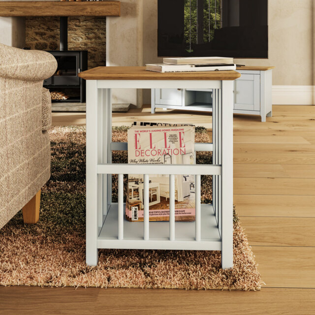 Daris Magazine Rack / Turntable Stand With Vinyl Record Storage. Solid Oak. Fully Assembled.