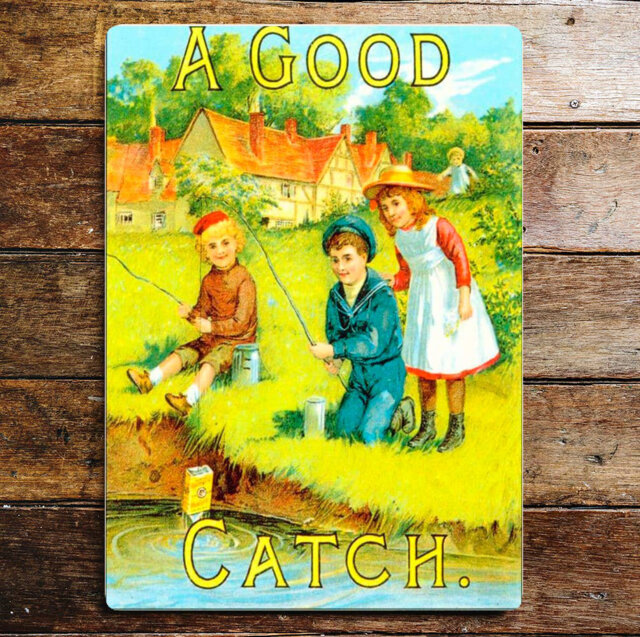 A Good Catch, Fishing, Colman Mustard Wall Décor