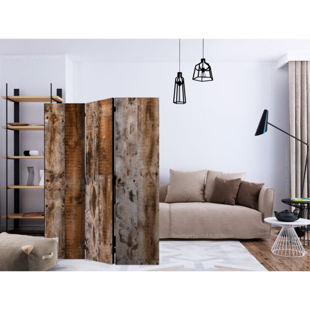 135cm W x 172cm H 3 - Panel Wood Folding Room Divider