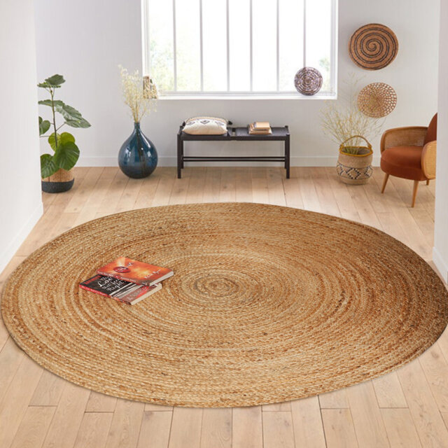 Juna Solid Colour Hand Woven Hand Knotted Natur Area Rug