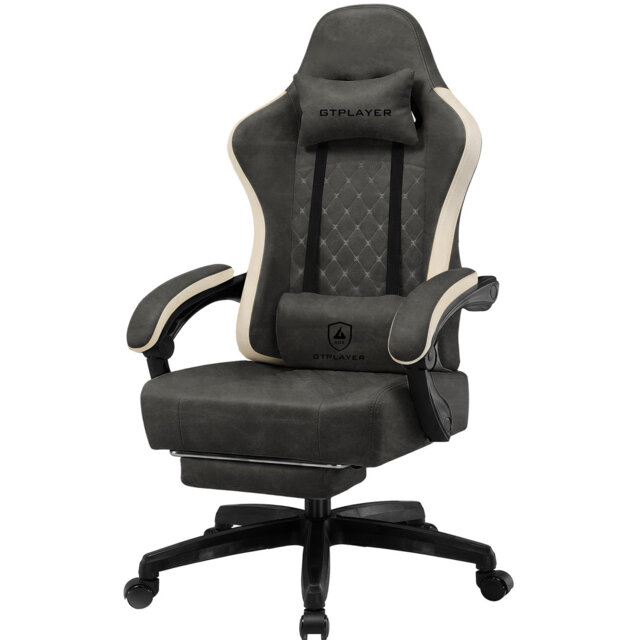 LUCKRACER GAMING CHAIR Adjustable Reclining Ergonomic Swiveling PC & Racing Game Chair with Footrest