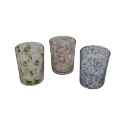 3 Piece Glass Tabletop Votive Holder Set