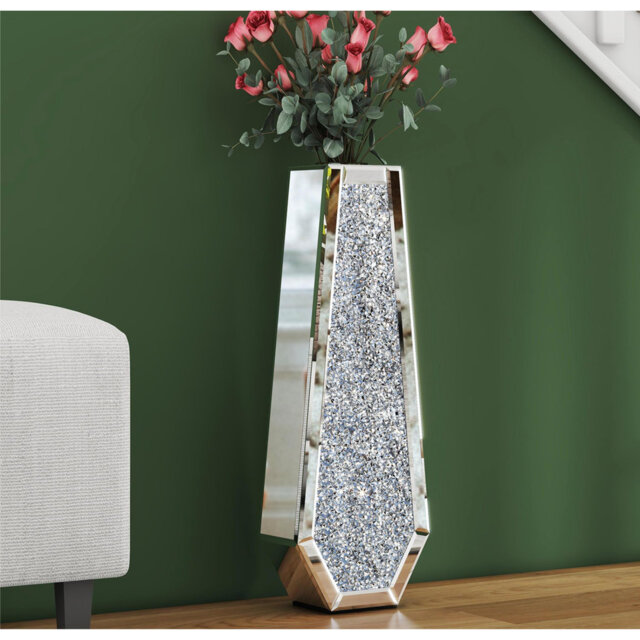 Ankaj Glass Flower Tall Vase Crystal Room Decor