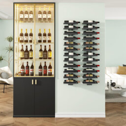 Wall Mounted Wine Bottle Rack Black