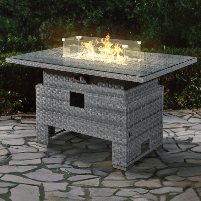 Outdoor Fireplaces Wayfair Table Fire Pit Icarus Rattan Rising