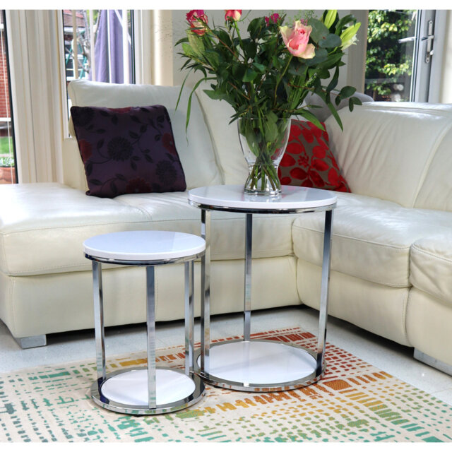Ayeshia Floor Shelf Side Table Set