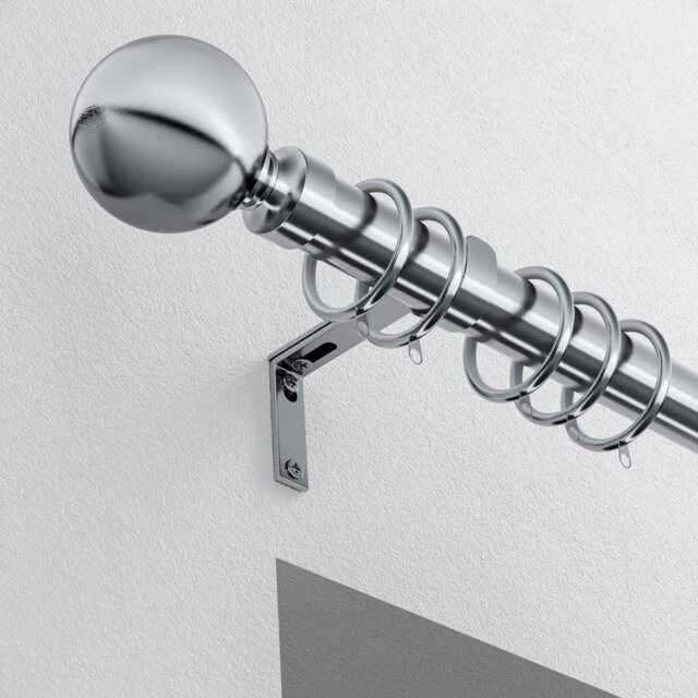 Steel 2.8cm Single Curtain Pole