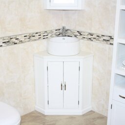 Ancelin 550mm Single Bathroom Vanity with Vessel Stone Basin