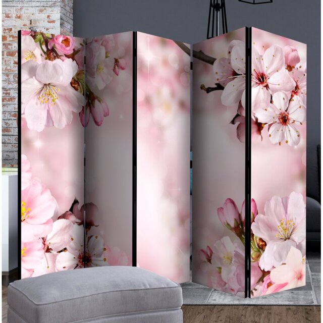 Heathcliff 225cm W x 172cm H 5 - Panel Solid Wood Folding Room Divider