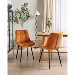 Dining Chair Set of 2 Velvet Abygale