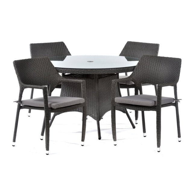 Varna Round 5 - Piece 4 - Person 120Cm L Outdoor Dining Set