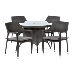Varna Round 5 - Piece 4 - Person 120Cm L Outdoor Dining Set